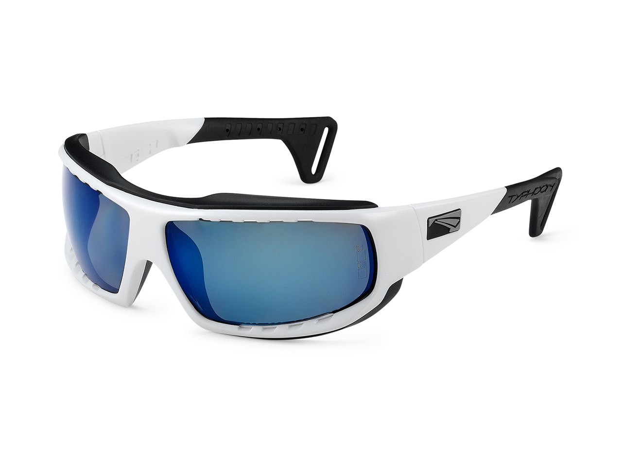 TYPHOON CLX - GLOSS WHITE - BLACK - BLUE LENSES